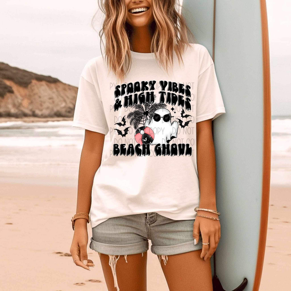 Spooky vibes & high tides beach ghoul (SWD) 24947 DTF transfer