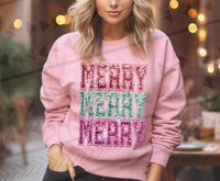 Merry (stacked colorful sequin) 11828 DTF transfer