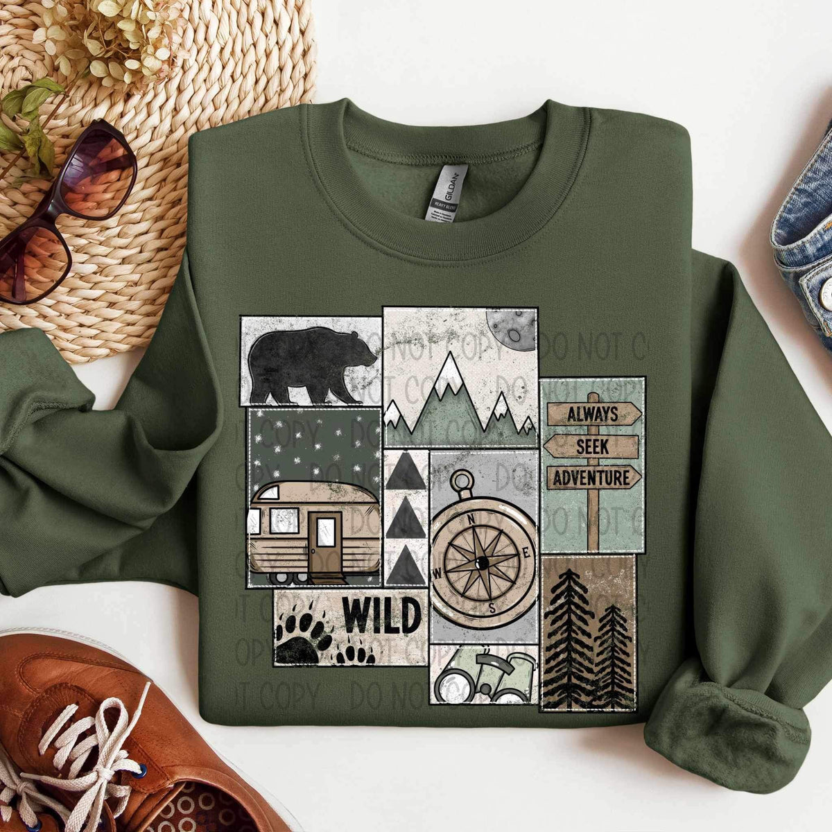 Camping collage (SWD) 24910 DTF transfer