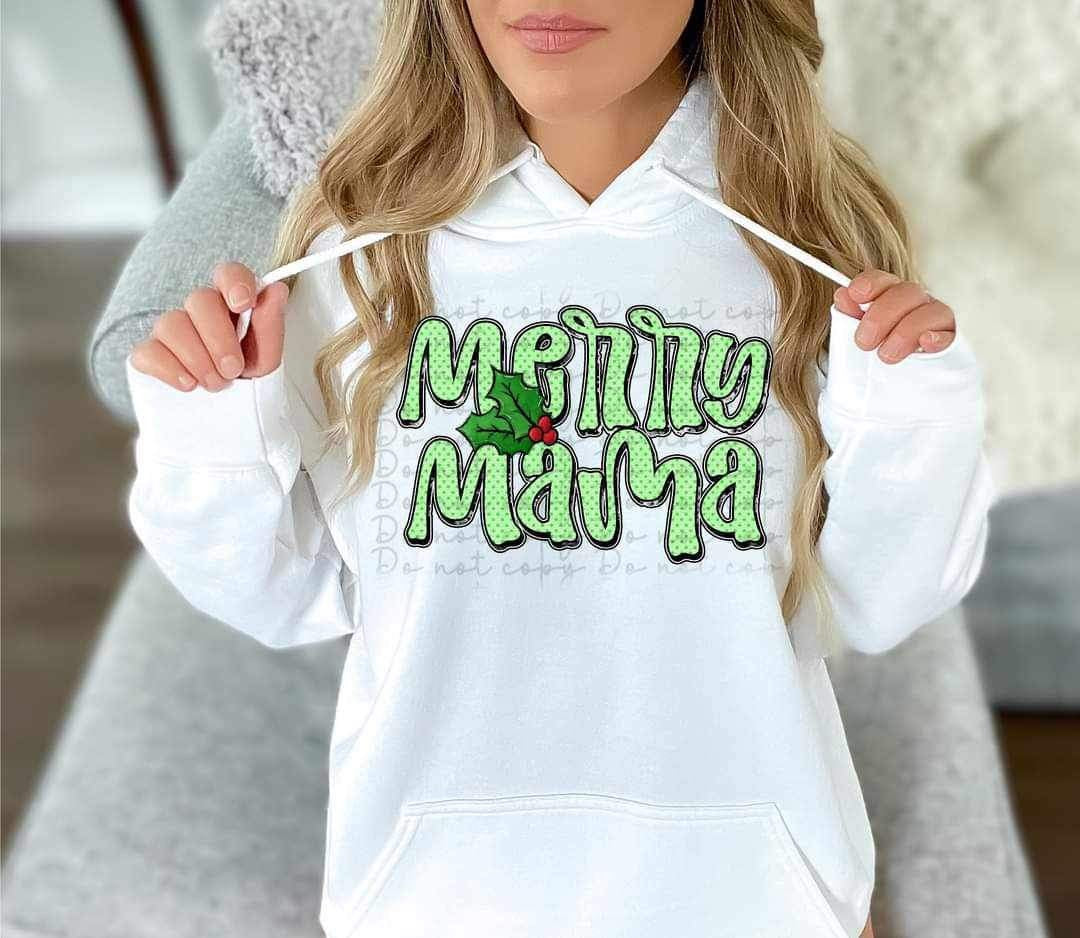 Merry mama (green with mistletoe) 11886 DTF Transfer