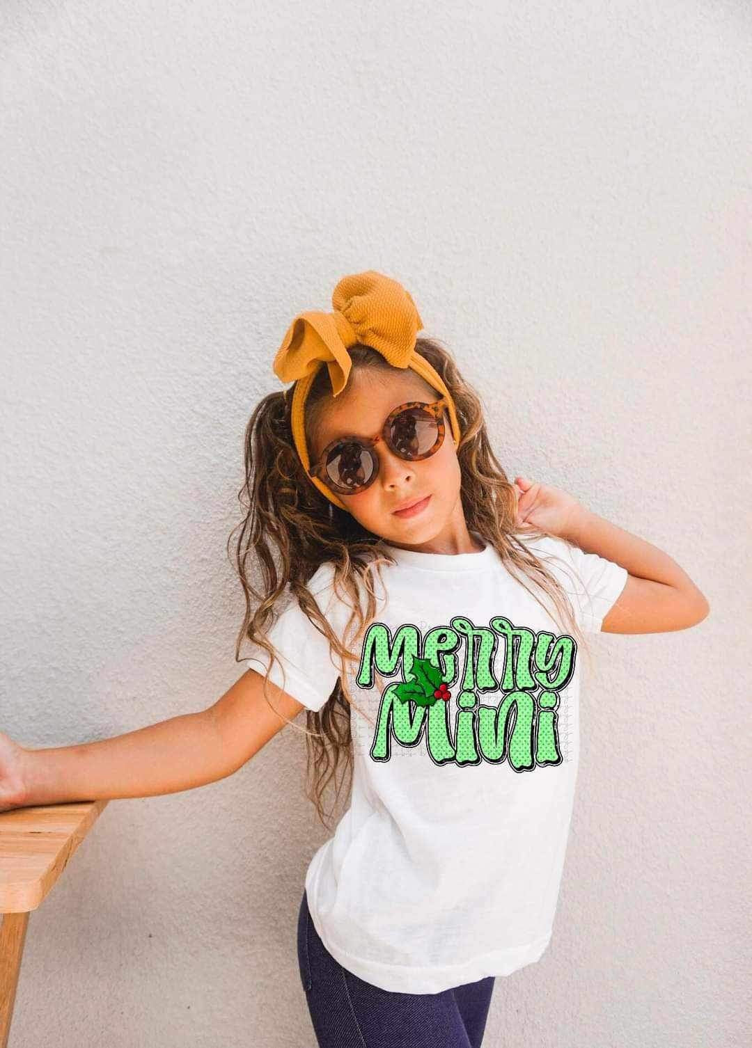 Merry mini (green with mistletoe) 11885 DTF Transfer
