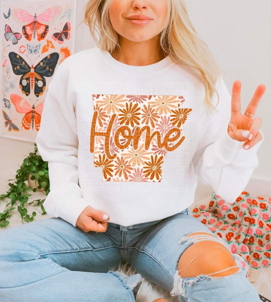 Home floral state Arkansas (DDD) 33923 DTF transfer