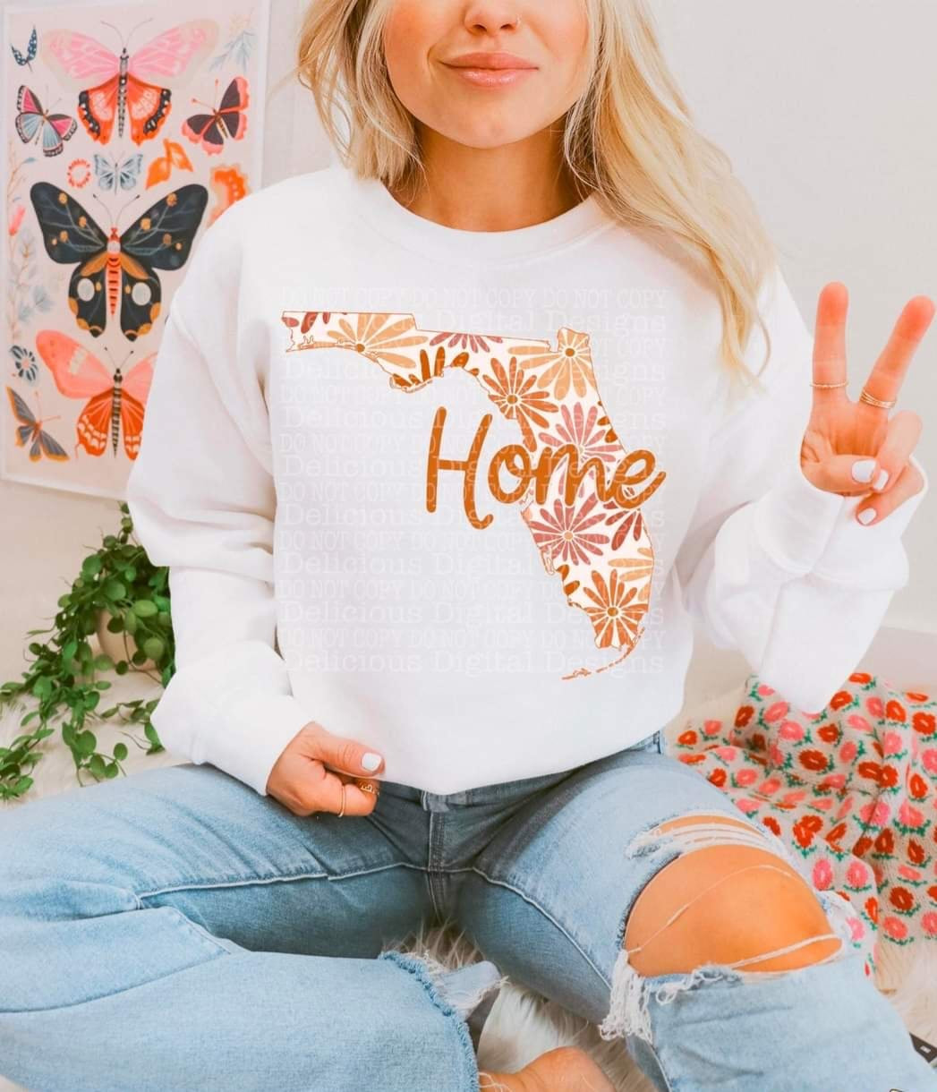 Home floral state Florida (DDD) 33921 DTF transfer