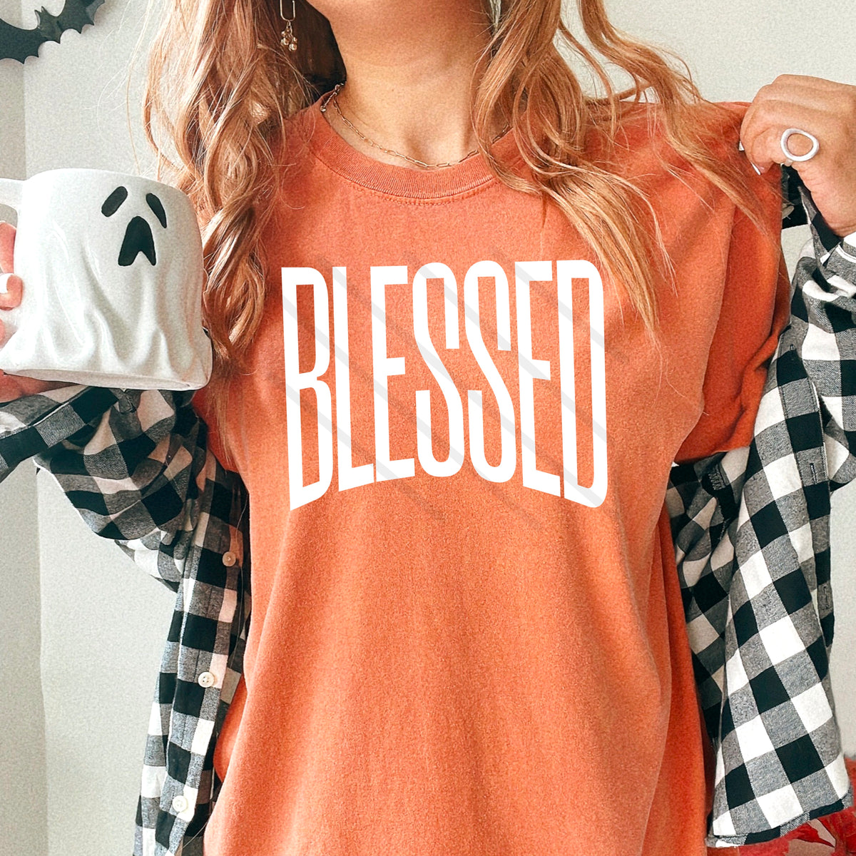 BLESSED white (SBB) 110985 DTF transfer