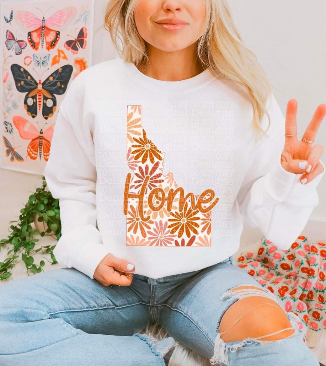 Home floral state Idaho (DDD) 33918 DTF transfer