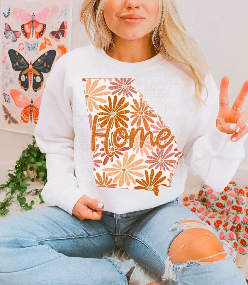 Home floral state Georgia (DDD) 33916 DTF transfer