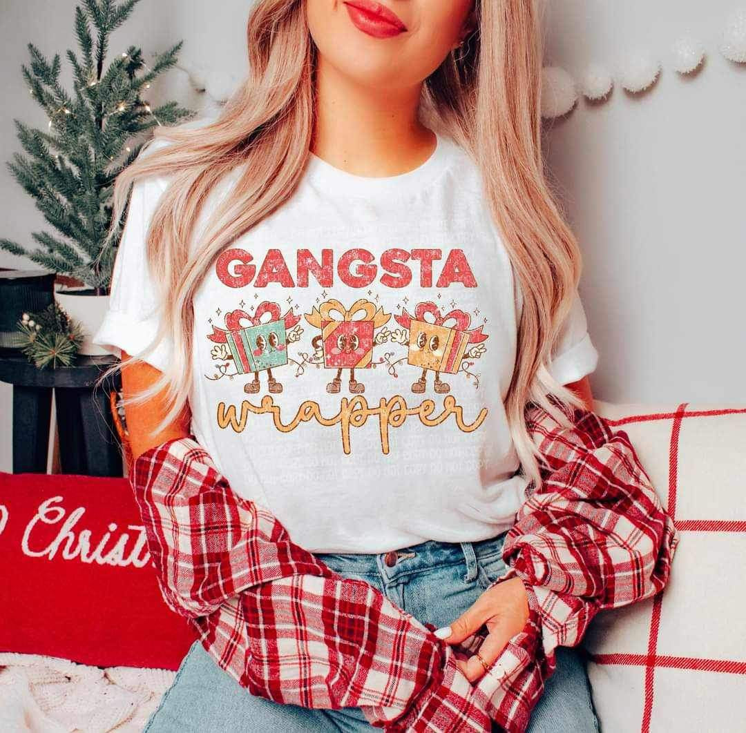 Gangsta wrapper (retro with presents) 11876 DTF Transfer