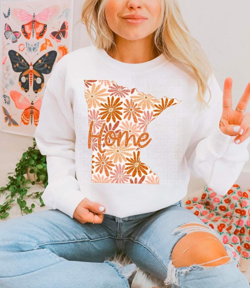 Home floral state Minnesota (DDD) 33906 DTF transfer