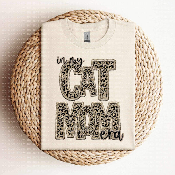 In my cat mom era (sequin leopard embroidery) 11980 DTF Transfer