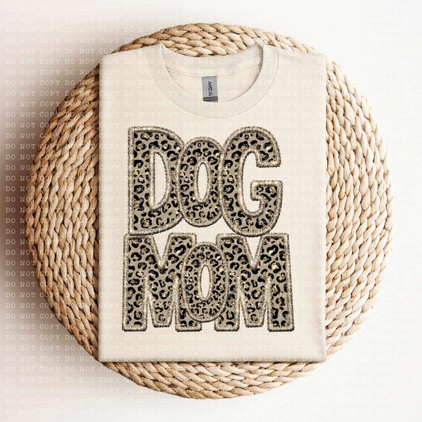 Dog mom (sequin leopard embroidery) 11979 DTF Transfer