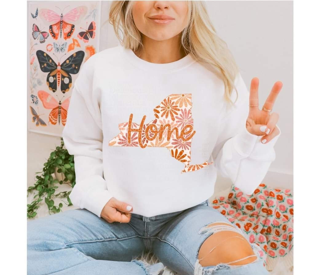 Home floral state New York (DDD) 33898 DTF transfer