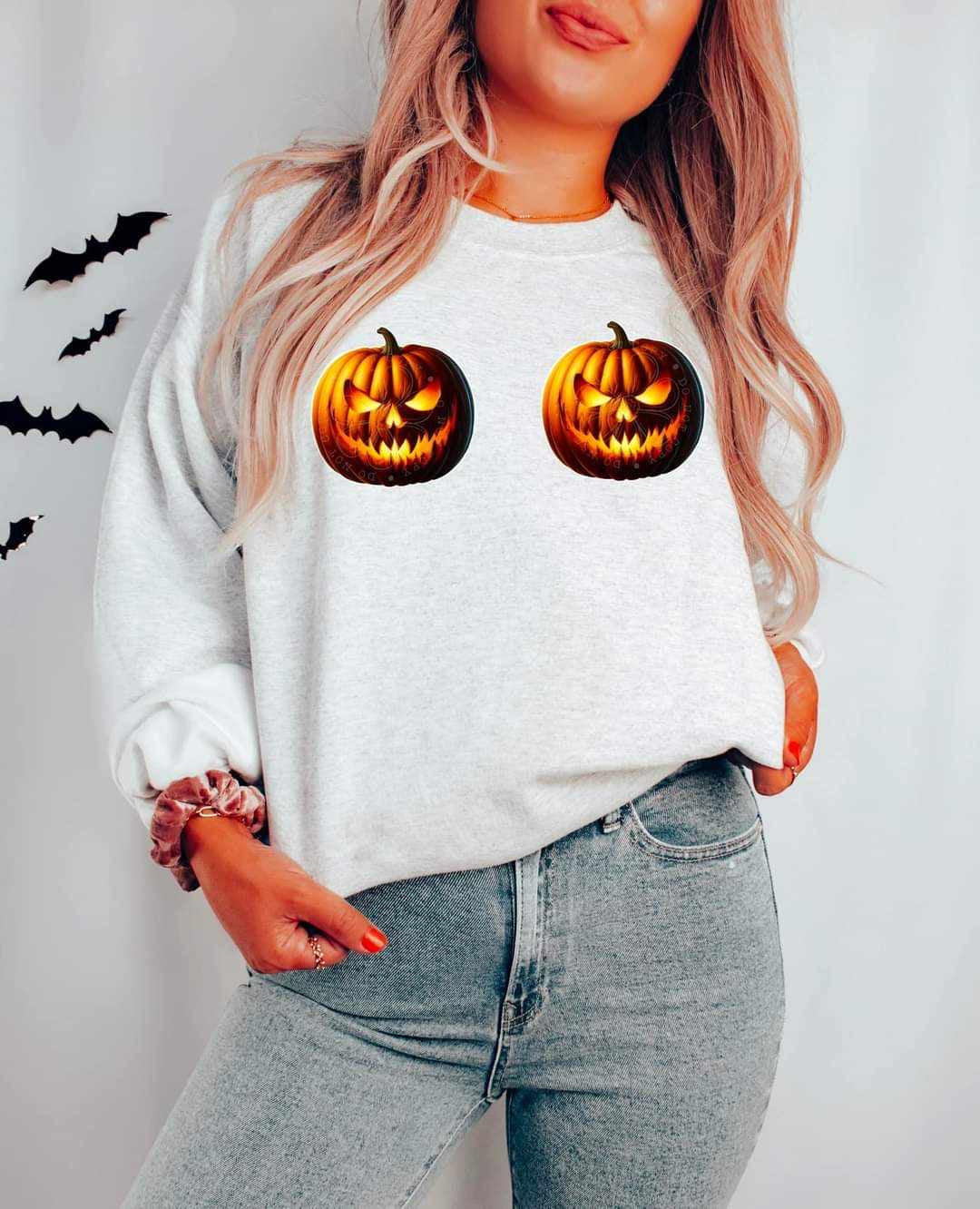 Jack-o-lantern breasts 53677 DTF transfer