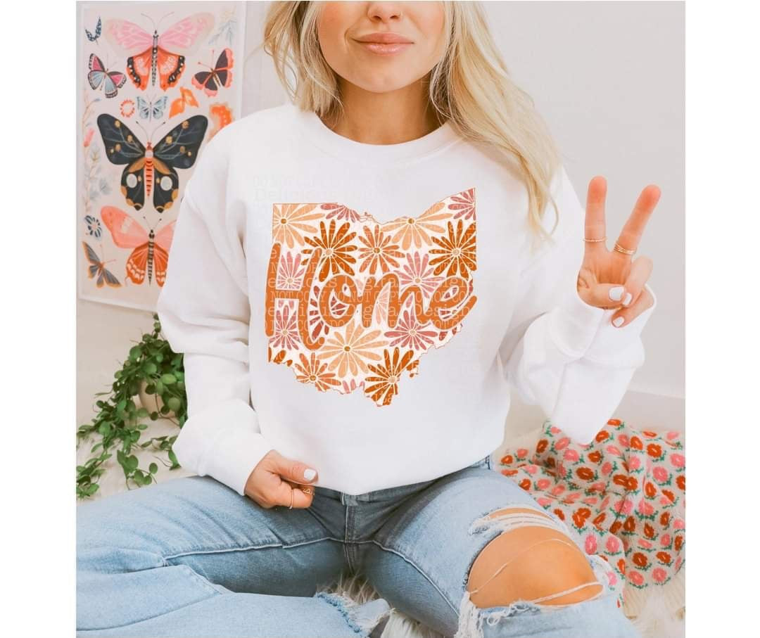 Home floral state Ohio (DDD) 33895 DTF transfer