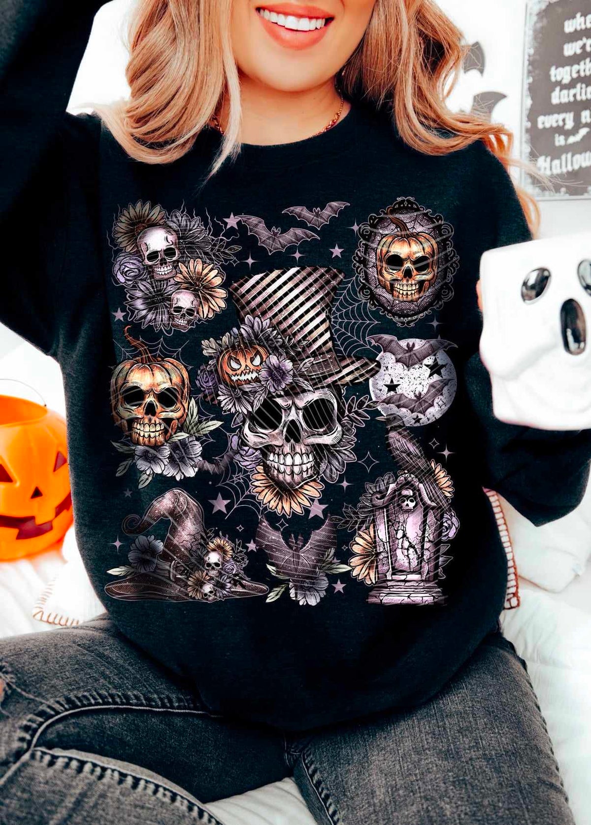 Halloweens skellie collage (AG) 53707 DTF transfer