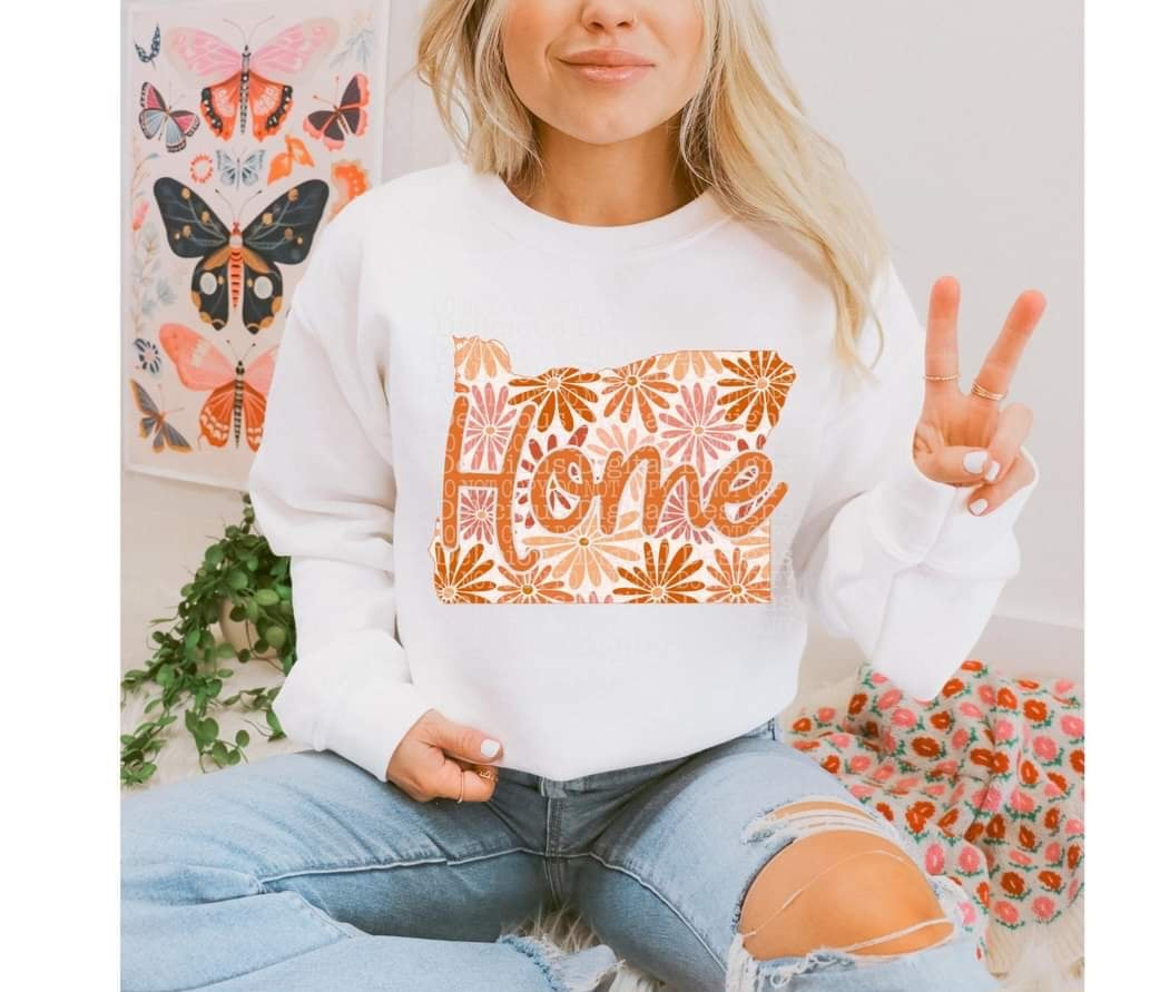 Home floral state Oregon (DDD) 33893 DTF transfer