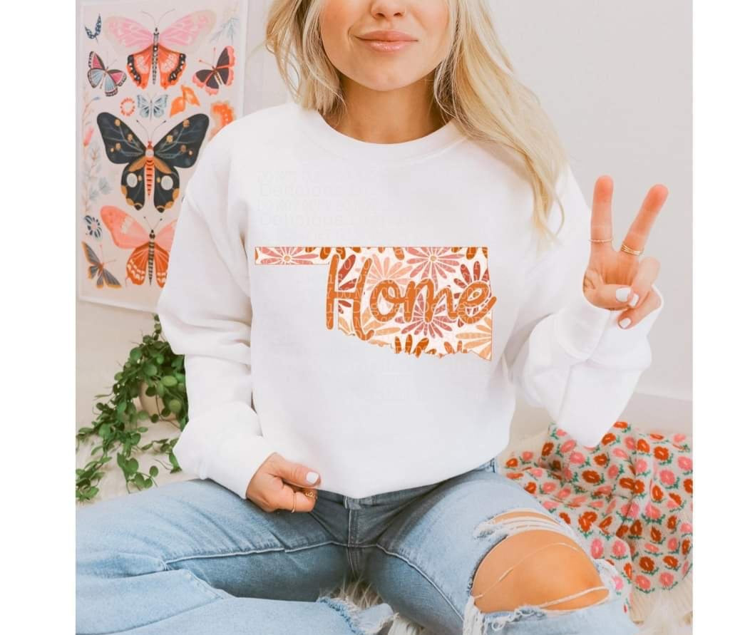 Home floral state Oklahoma (DDD) 33892 DTF transfer