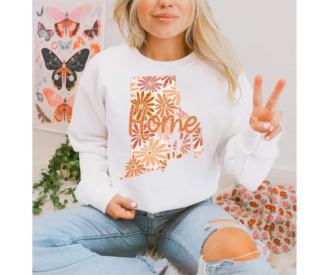 Home floral state Rhode Island (DDD) 33928 DTF transfer