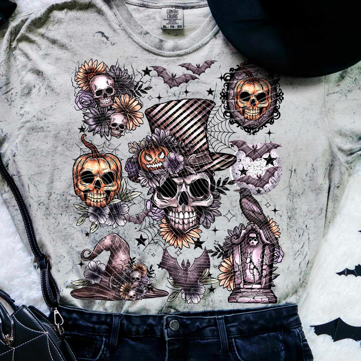 Halloweens skellie collage (AG) 53707 DTF transfer