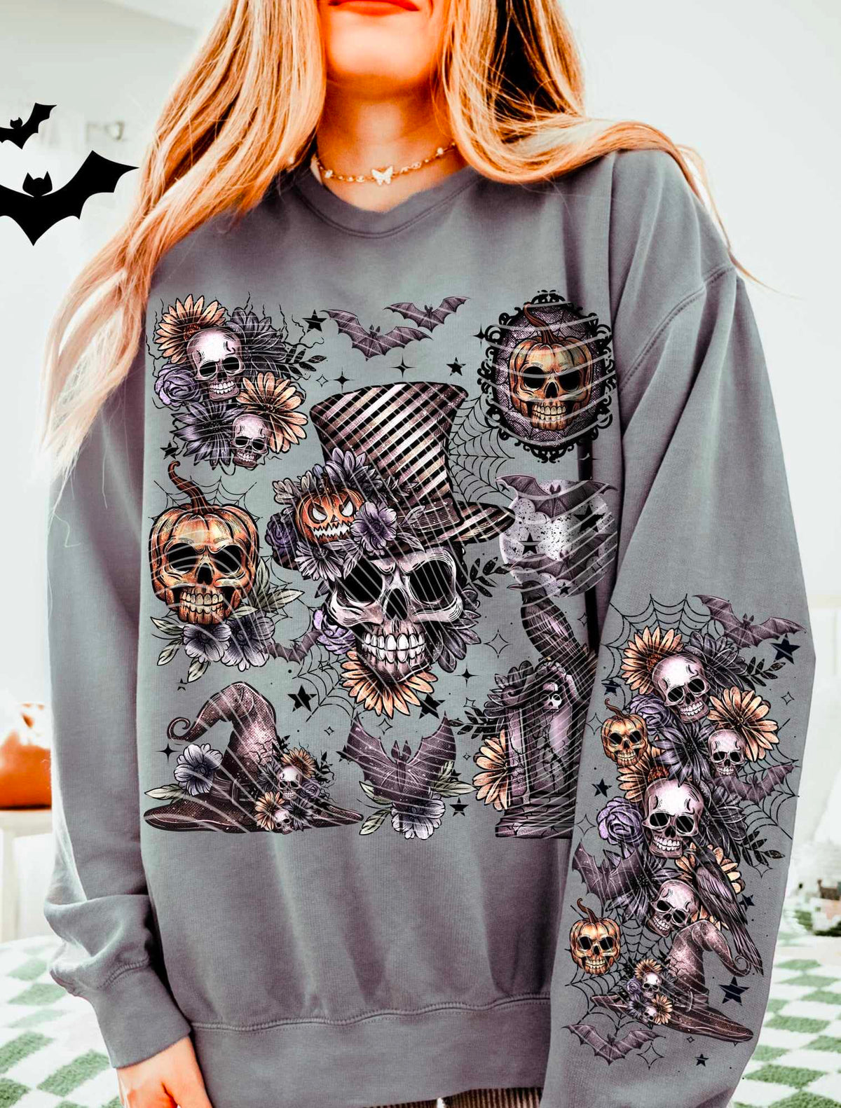 Halloweens skellie SLEEVE ONLY (AG) 53708 DTF transfer