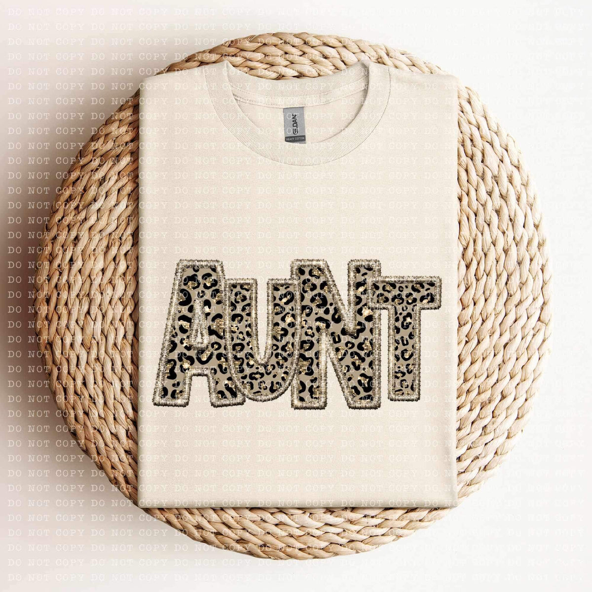 Aunt (sequin leopard embroidery) 11968 DTF Transfer