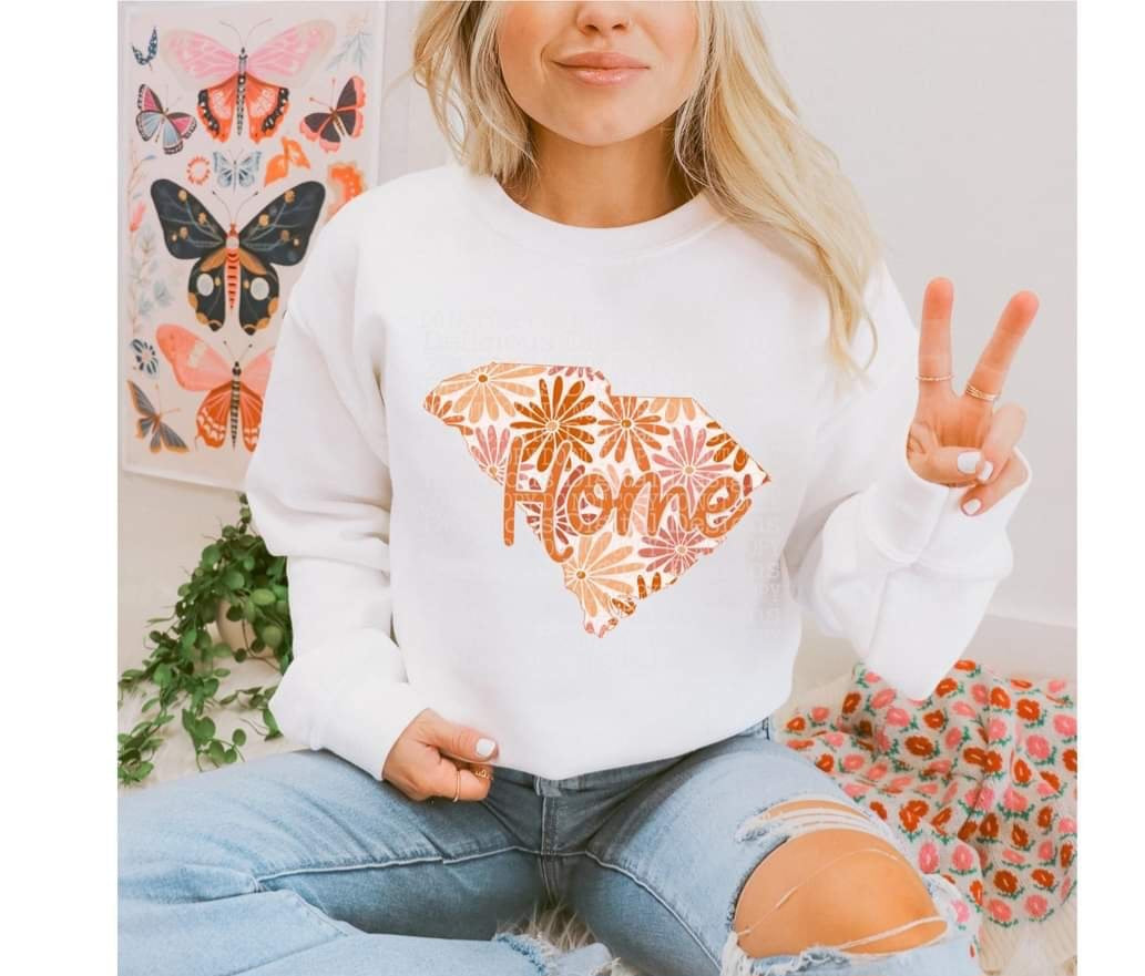 Home floral state South Carolina (DDD) 33889 DTF transfer