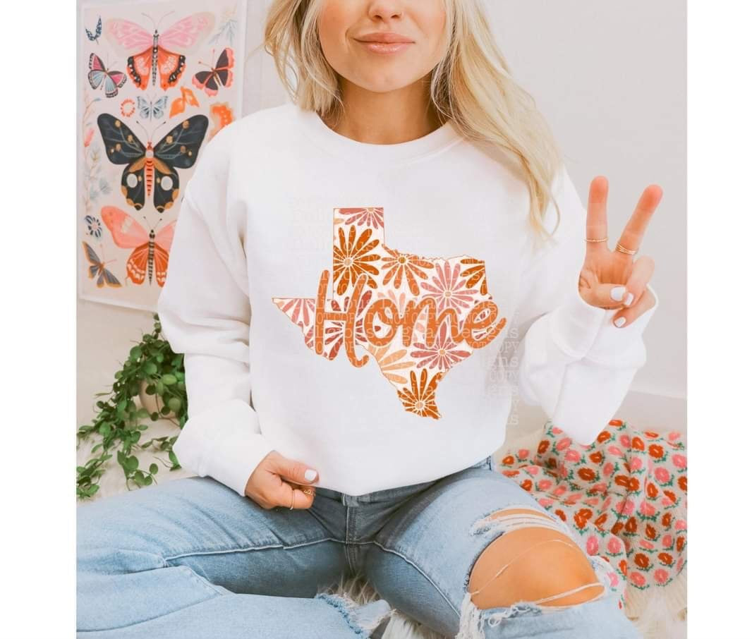Home floral state Texas (DDD) 33886 DTF transfer