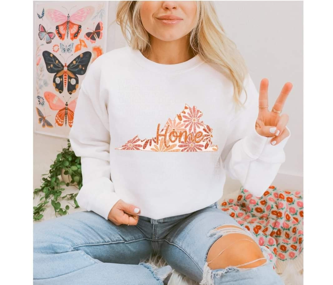 Home floral state Virginia (DDD) 33883 DTF transfer