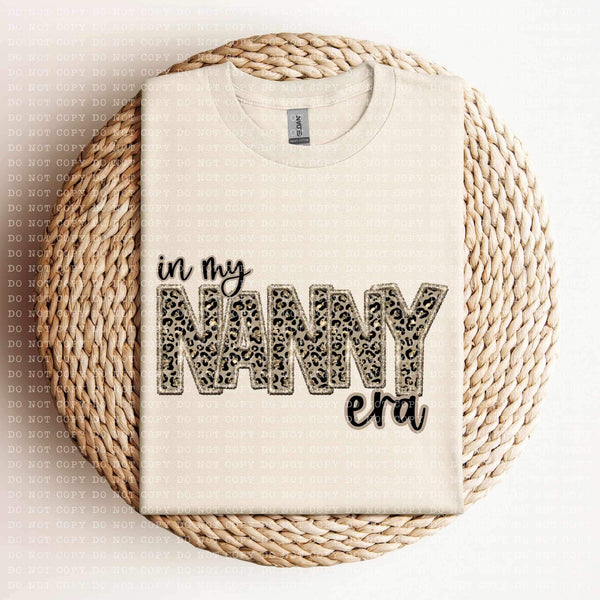 In my nanny era  (sequin leopard embroidery) 11959 DTF Transfer