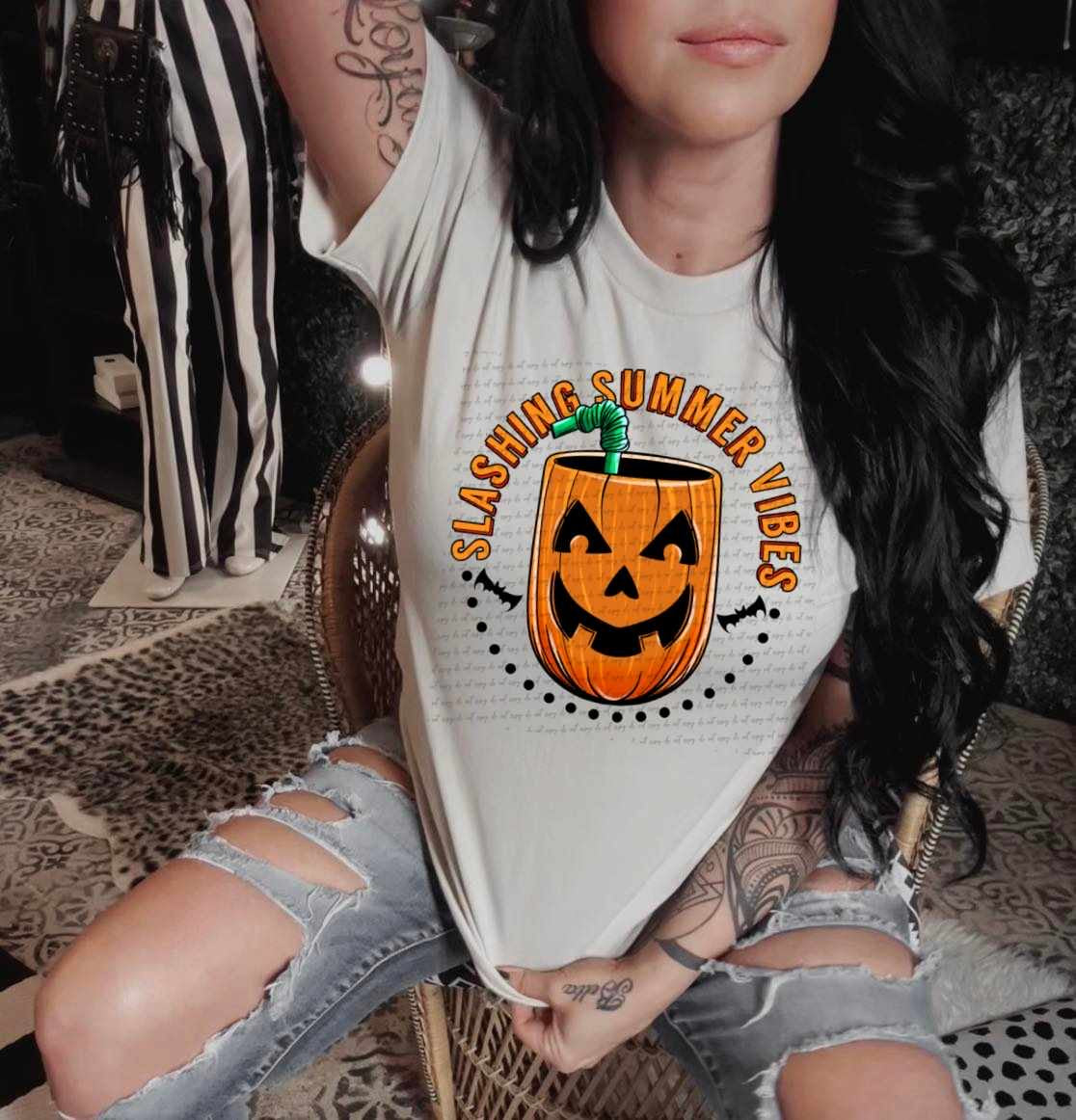 Slashing summer vibes pumpkin 33940 DTF transfer