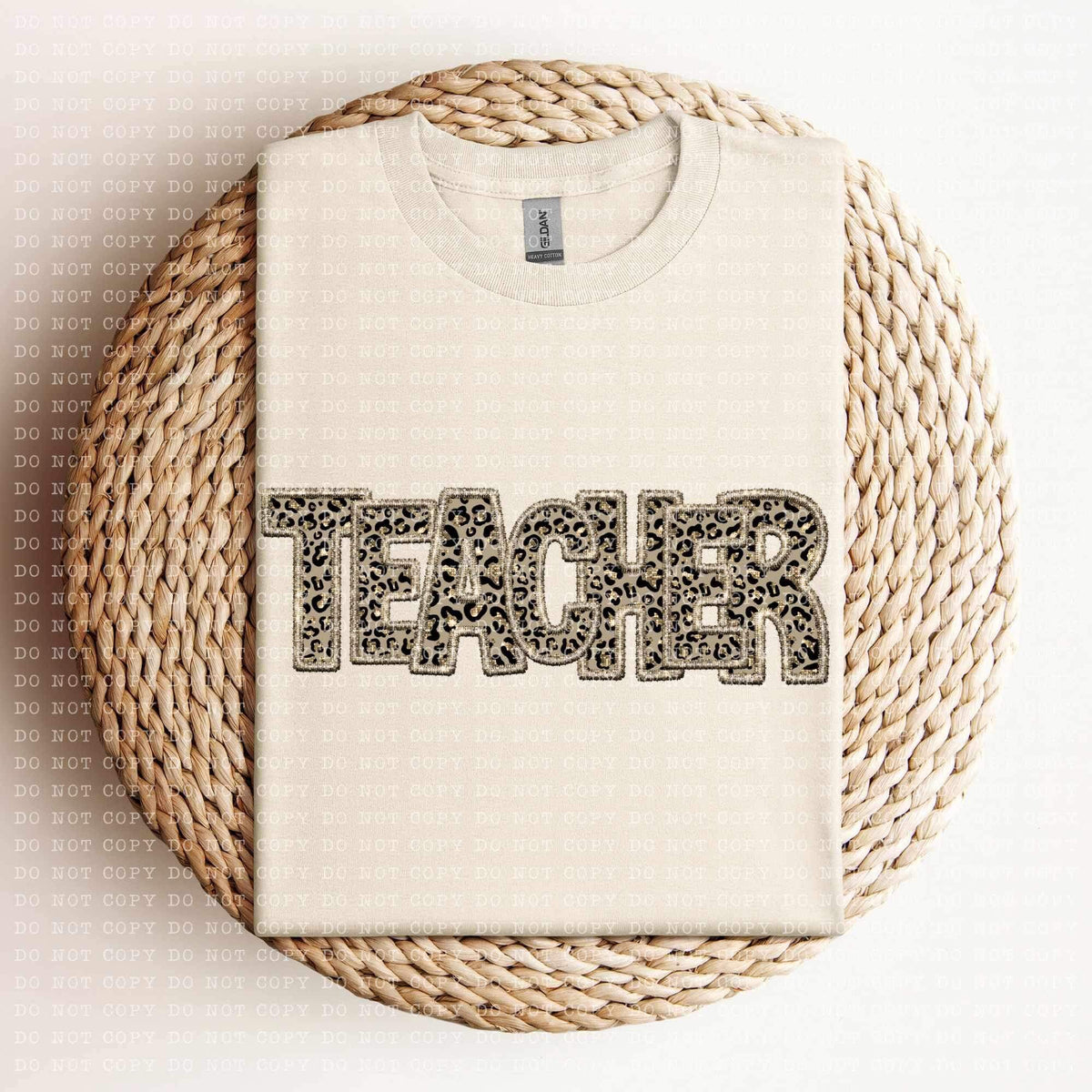 Teacher (sequin leopard embroidery) 11951 DTF Transfer