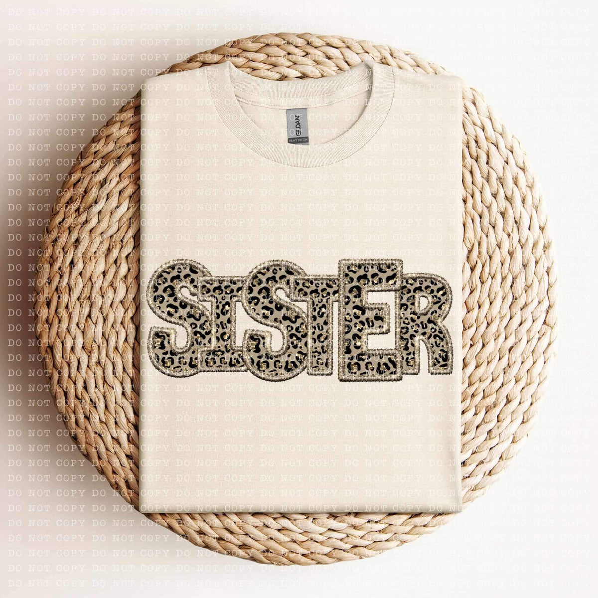 Sister (sequin leopard embroidery) 11949 DTF Transfer