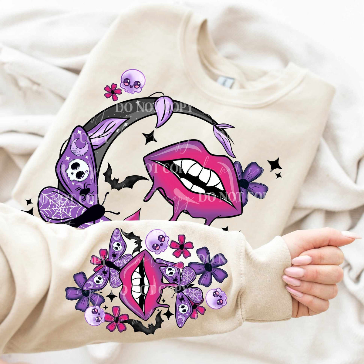 Lips and moon FRONT ONLY (LUMI) 53745 DTF transfer