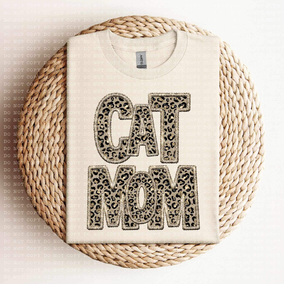 Cat mom (sequin leopard embroidery) 11945 DTF Transfer