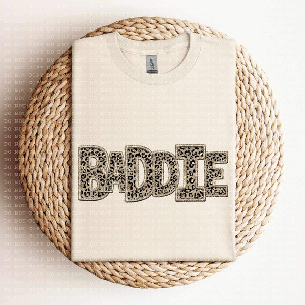 Baddie (sequin leopard embroidery) 11943 DTF Transfer