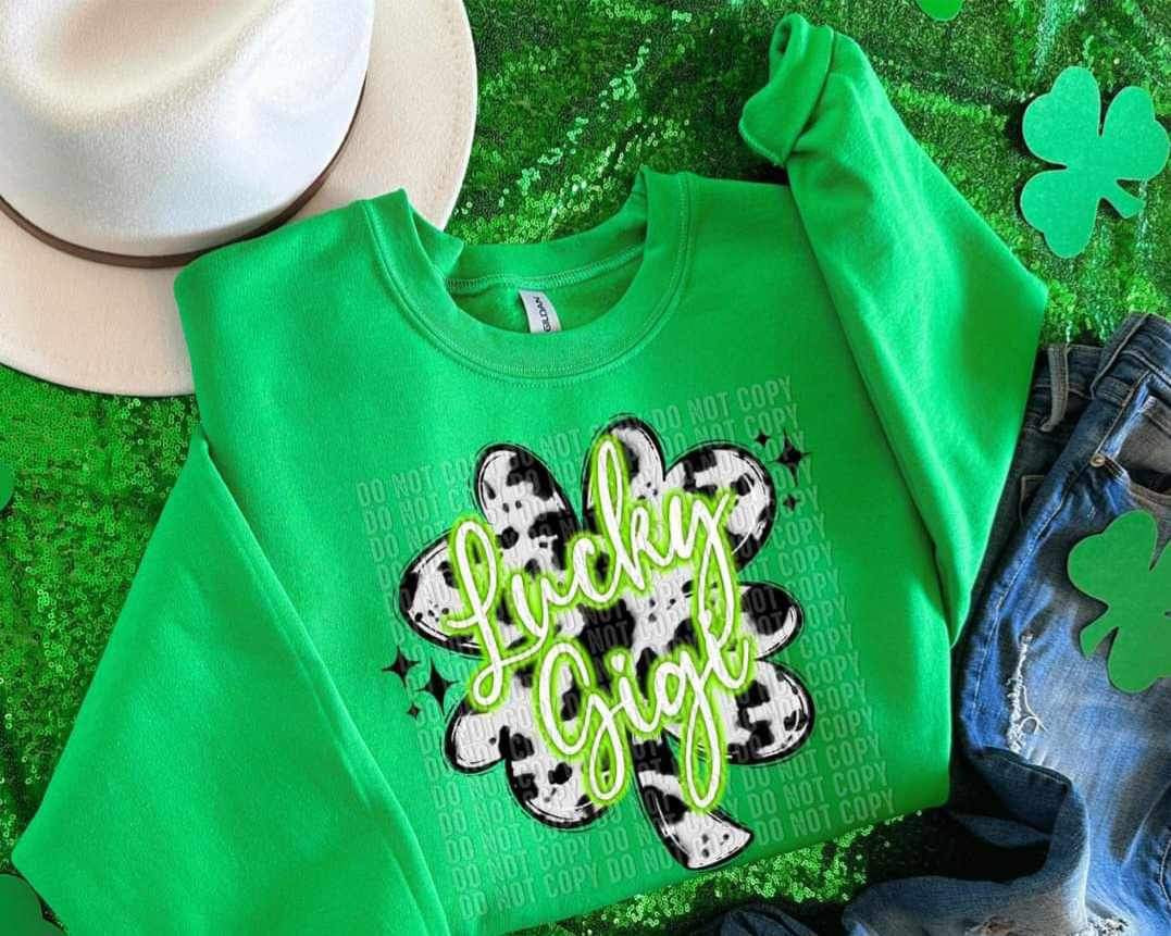 Lucky gigi cow print clover (CCD) 24991 DTF transfer