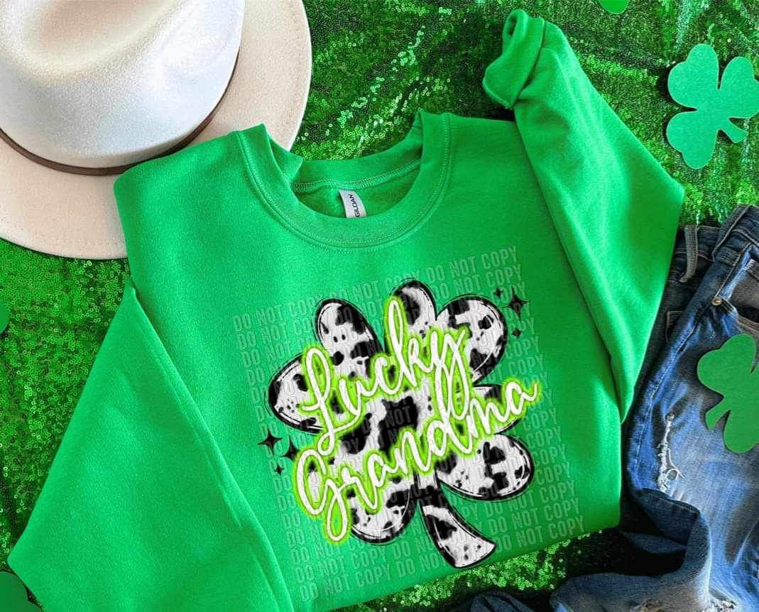 Lucky grandma cow print clover (CCD) 24990 DTF transfer