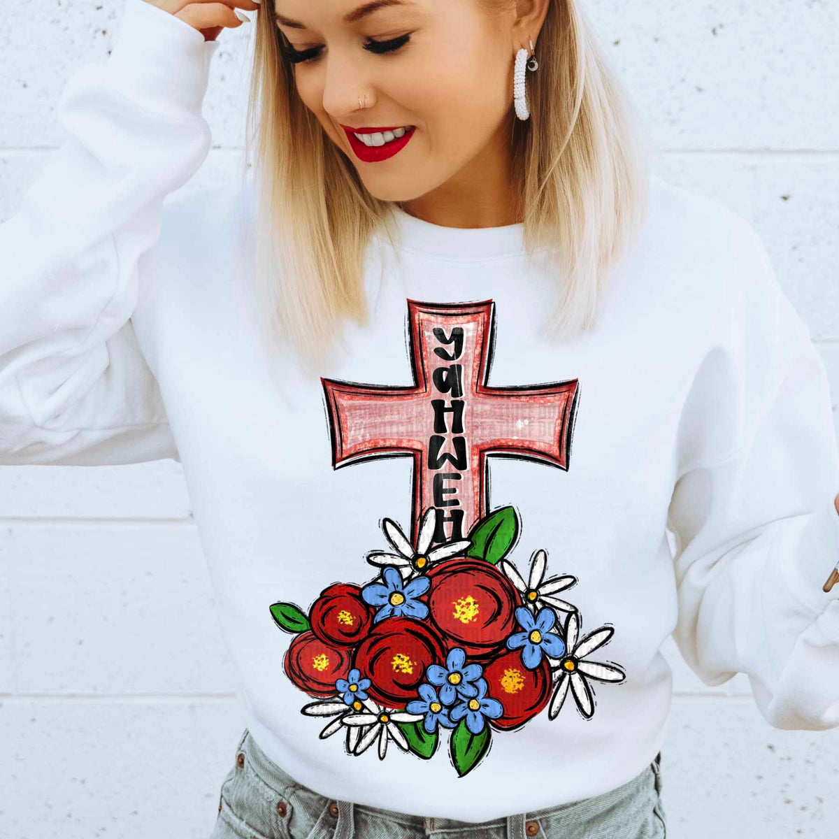 Yahweh red cross 33983 DTF transfer