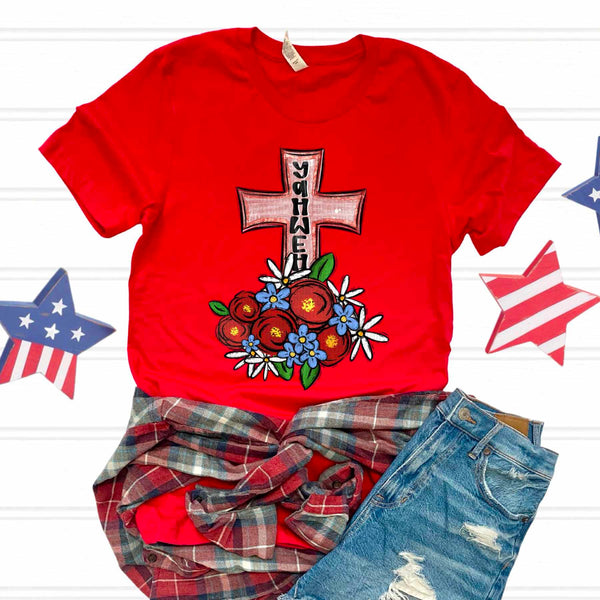 Yahweh red cross 33983 DTF transfer