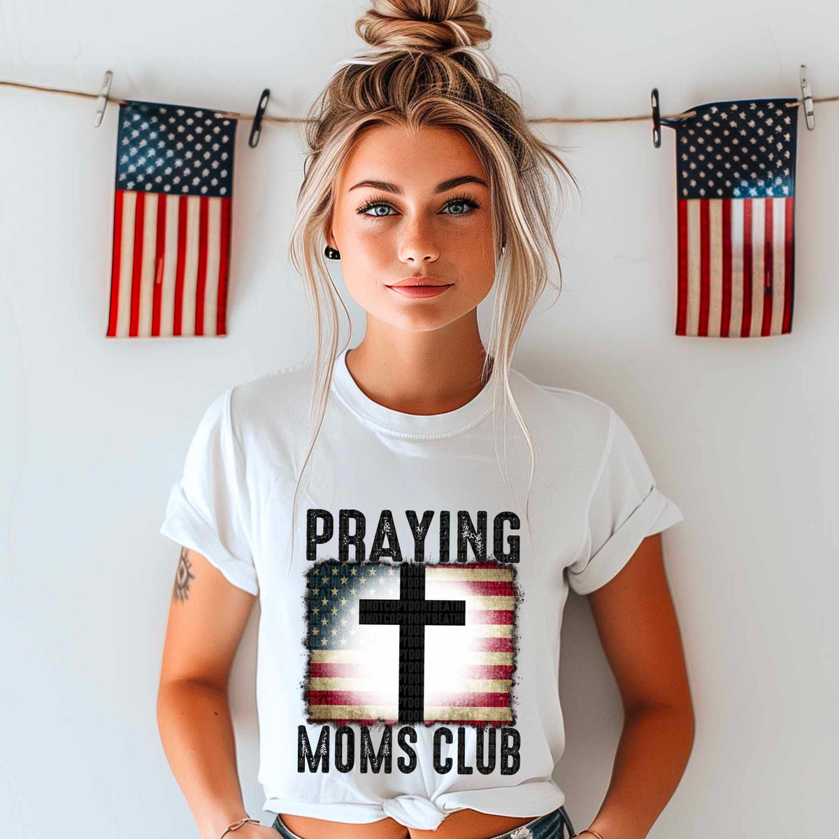 Praying moms club flag 33965 DTF transfer