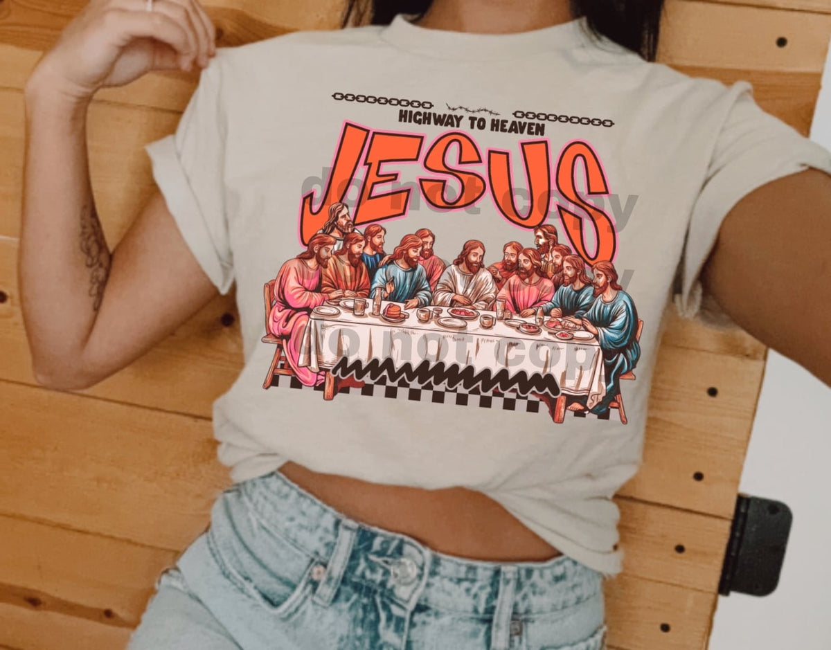 Highway to heaven Jesus 53748 DTF transfer