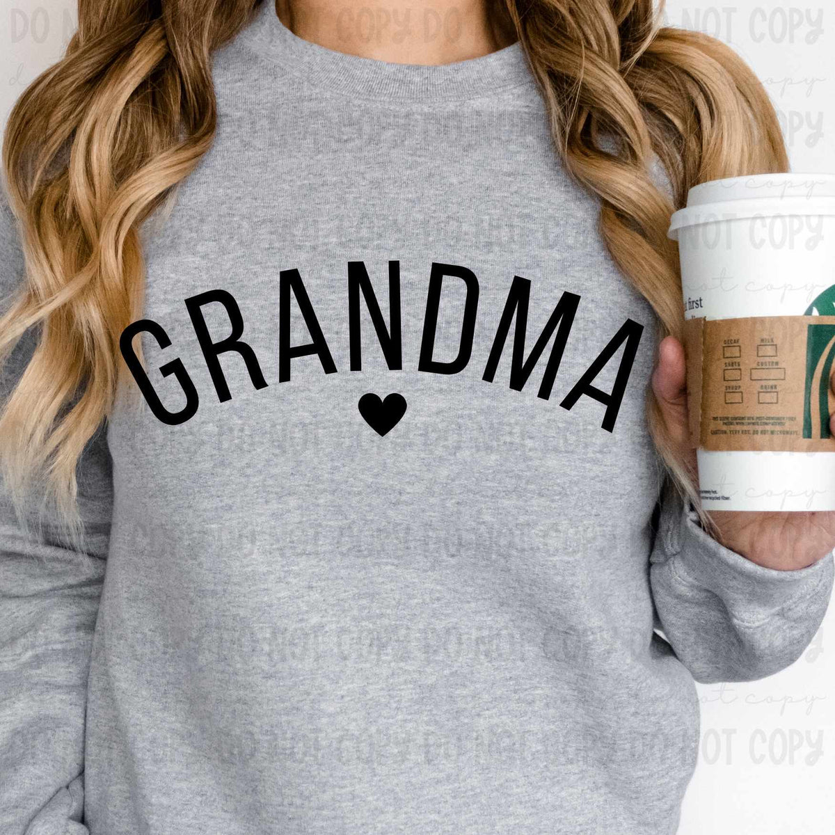 Grandma black with heart 33989 DTF transfer