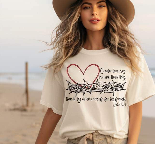 Greater love has no one than this heart 25055 DTF transfer