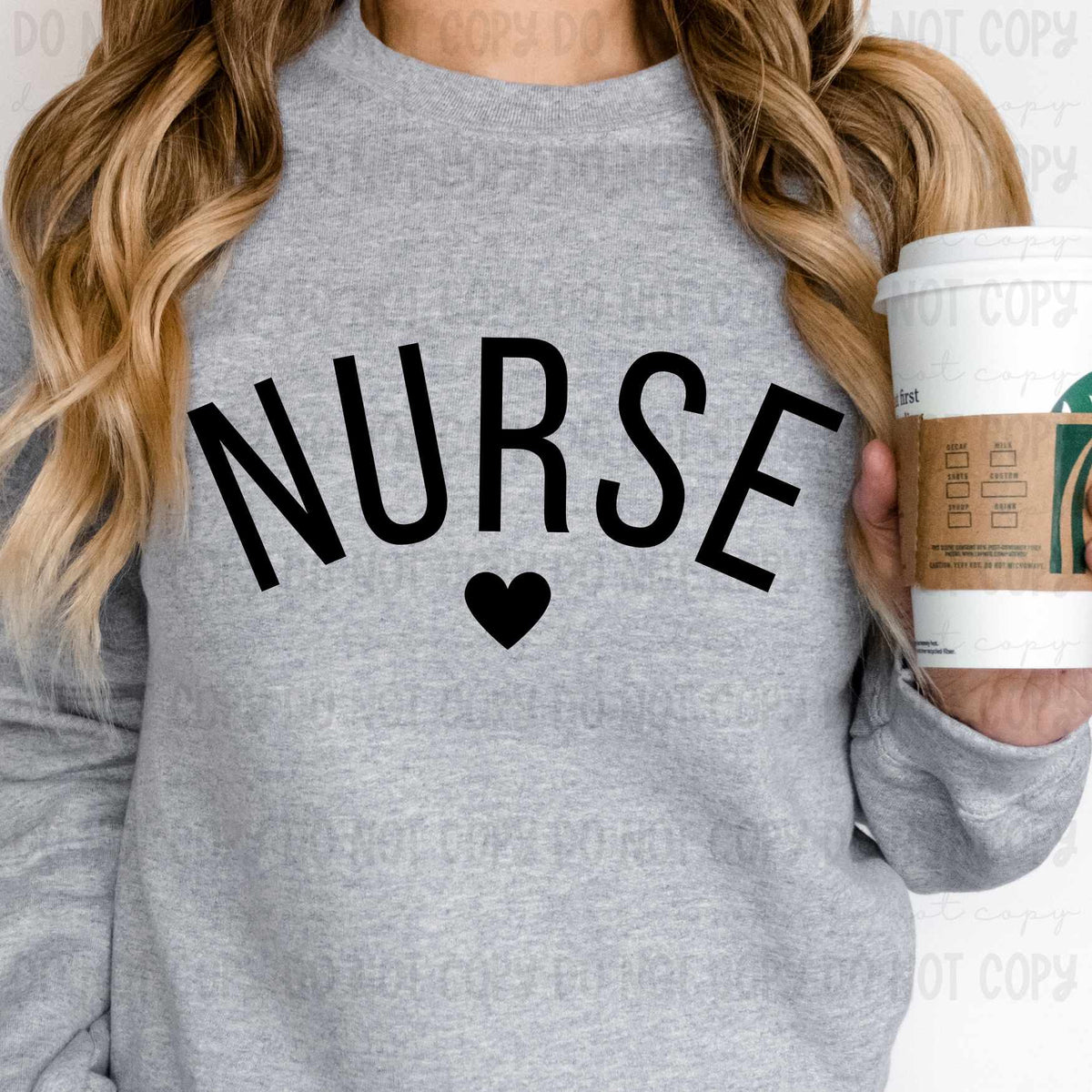 Nurse black with heart 33991 DTF transfer