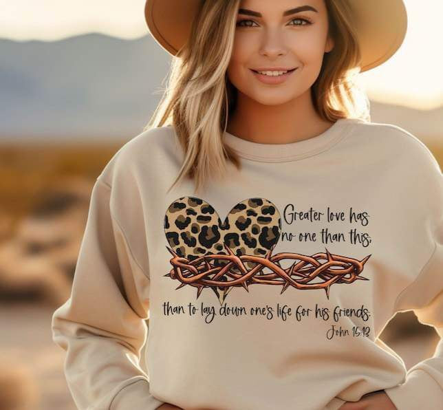 Greater love has no one than this leopard heart 25054 DTF transfer