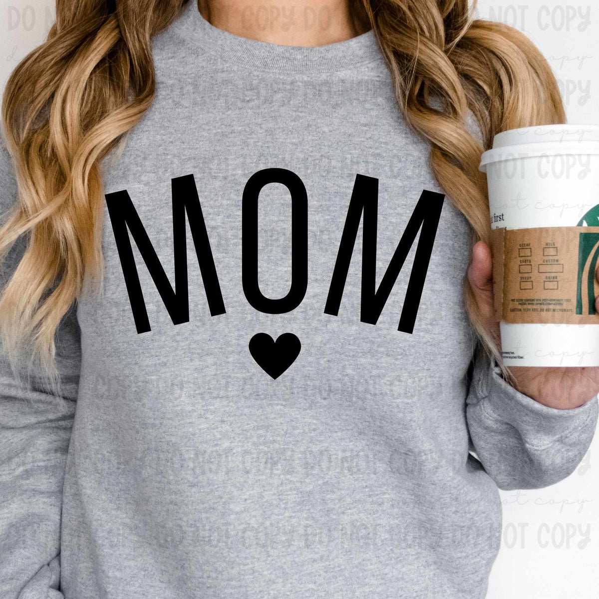 Mom black with heart 33987 DTF transfer