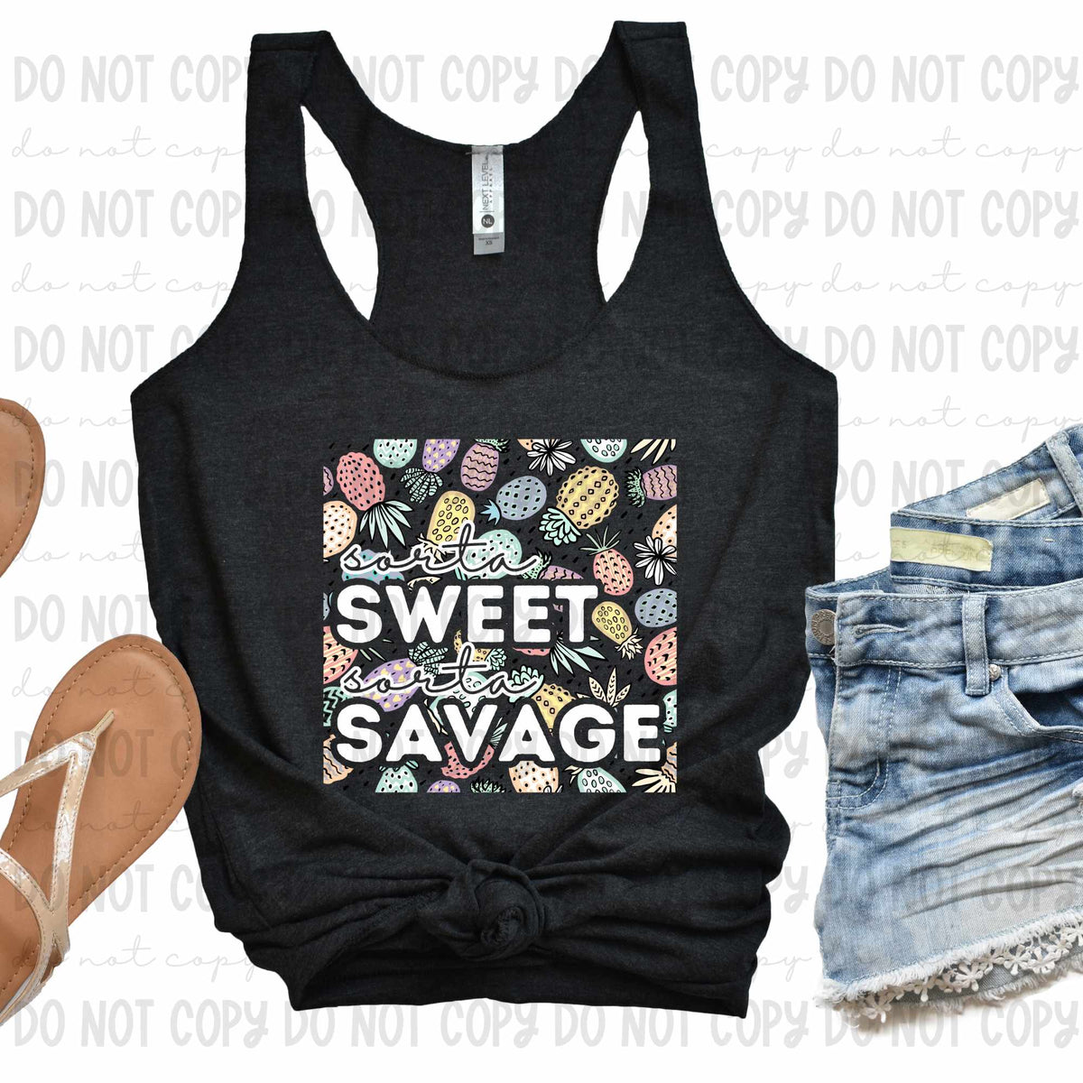 Sorta sweet sorta savage white font (revelyou) 35084 DTF transfer