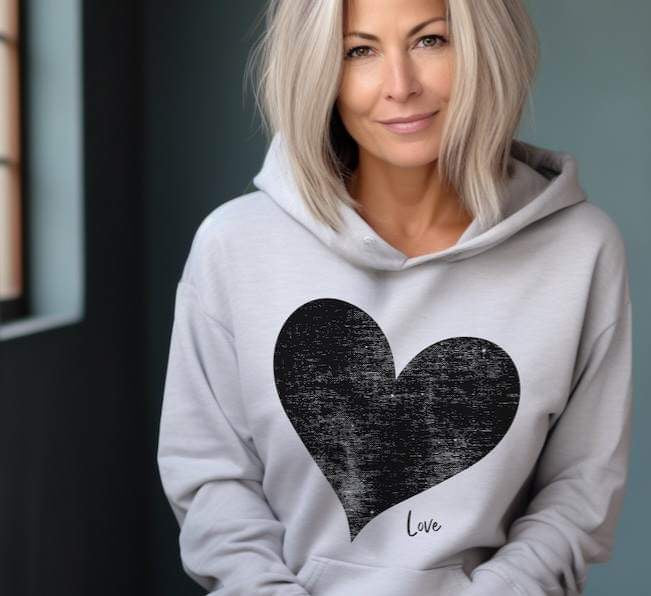 Love black heart 25031 DTF transfer