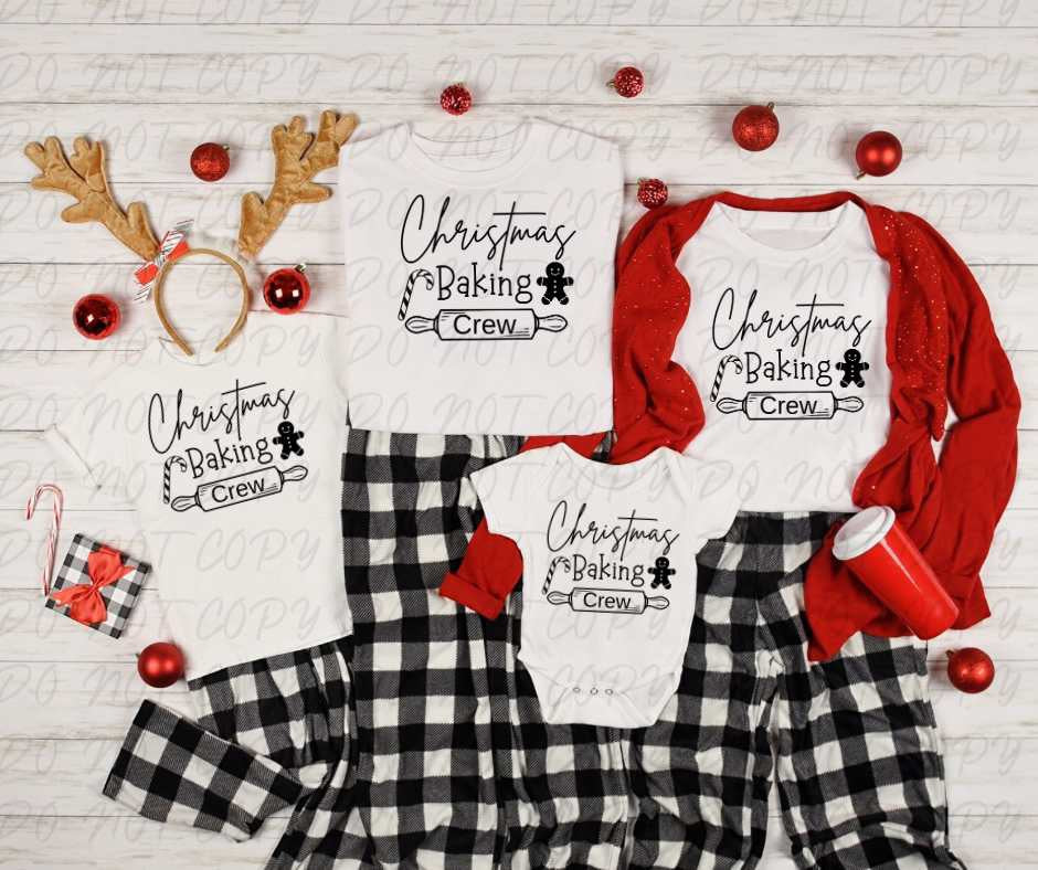 Christmas baking crew black font (vintage) 67287 DTF transfer