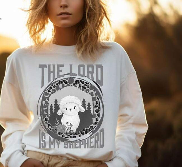 The lord is my shepherd circle with lamb 25039 DTF transfer