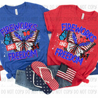 Fireworks and freedom butterflies (revelyou) 35078 DTF transfer